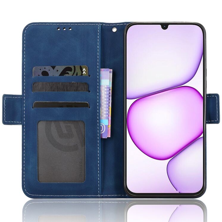 Чохол-книжка з кишеньками Deexe Wallet Stand для Realme C100i - Blue: фото 5 з 15