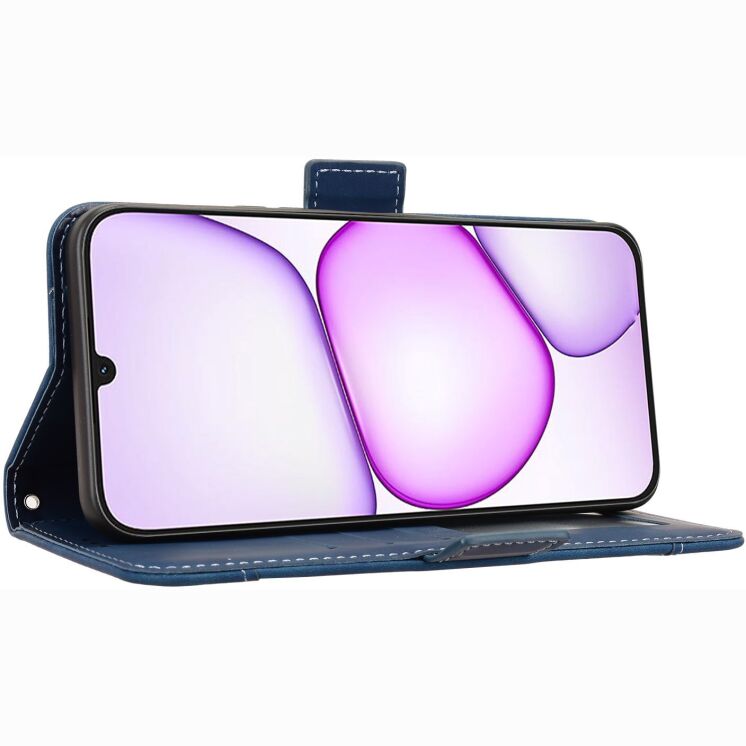 Чохол-книжка з кишеньками Deexe Wallet Stand для Realme C100i - Blue: фото 6 з 15