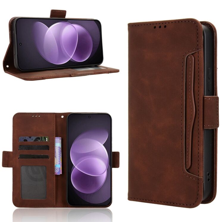 Чехол-книжка с карманами Deexe Wallet Stand для Xiaomi Redmi Note 17 Pro - Brown (429505Z) Чехол-книжка с карманами Deexe Wallet Stand для Xiaomi Redmi Note 17 Pro - Brown: фото 8 из 17