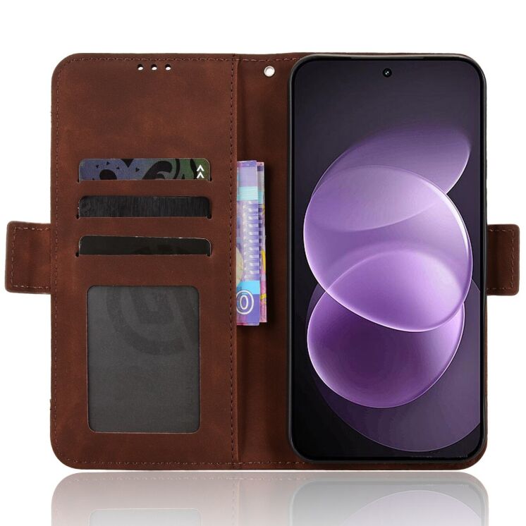 Чехол-книжка с карманами Deexe Wallet Stand для Xiaomi Redmi Note 17 Pro - Brown (429505Z) Чехол-книжка с карманами Deexe Wallet Stand для Xiaomi Redmi Note 17 Pro - Brown: фото 5 из 17
