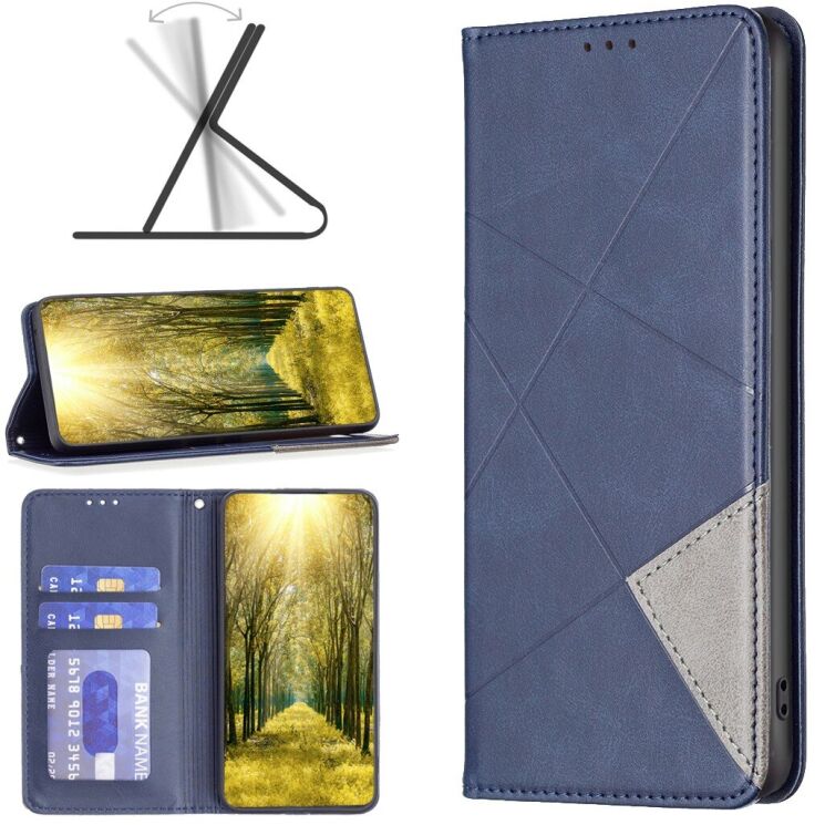 Чехол-книжка с карманами UniCase Geometric Pattern для Google Pixel 10a - Blue: фото 4 из 10