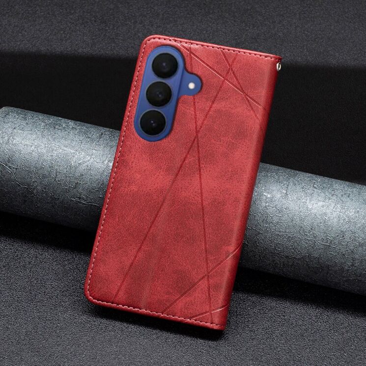 Чехол-книжка с карманами UniCase Geometric Pattern для Samsung Galaxy S26 Plus - Red: фото 6 из 10