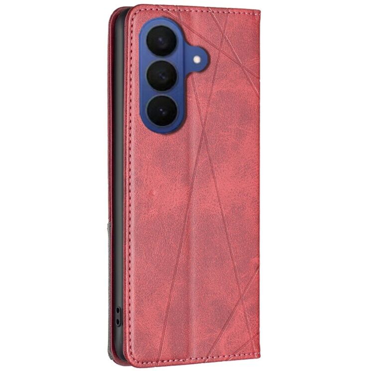 Чехол-книжка с карманами UniCase Geometric Pattern для Samsung Galaxy S26 Plus - Red: фото 3 из 10