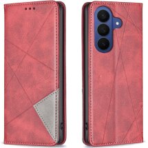 Чехол-книжка с карманами UniCase Geometric Pattern для Samsung Galaxy S26 Plus - Red: фото 1 из 10
