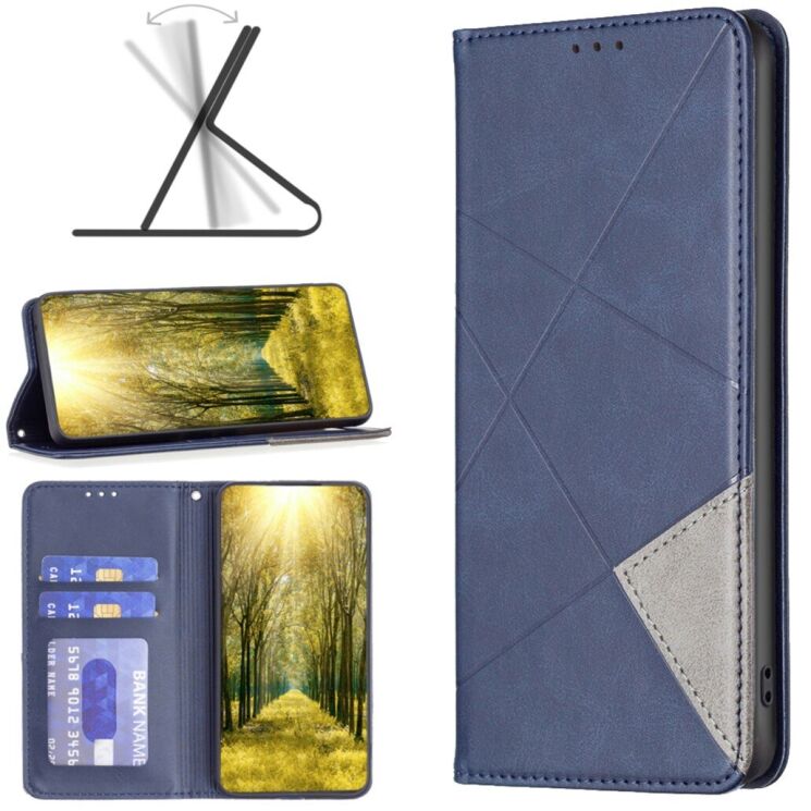 Чехол-книжка с карманами UniCase Geometric Pattern для Xiaomi Redmi Note 15 Pro 5G - Blue: фото 4 из 10