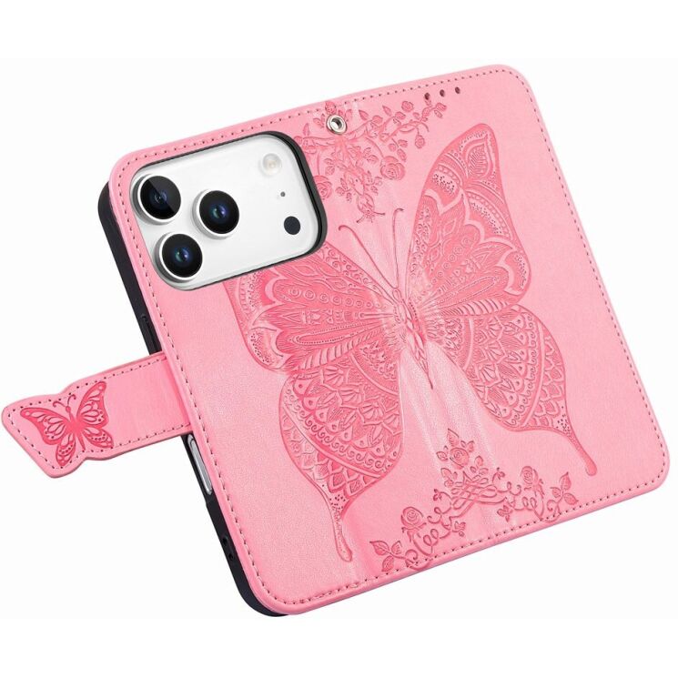 Чохол-книжка з малюнком UniCase Butterfly Pattern для iPhone 18 Pro / 17 Pro - Pink: фото 4 з 9