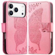 Чохол-книжка з малюнком UniCase Butterfly Pattern для iPhone 18 Pro / 17 Pro - Pink: фото 1 з 9