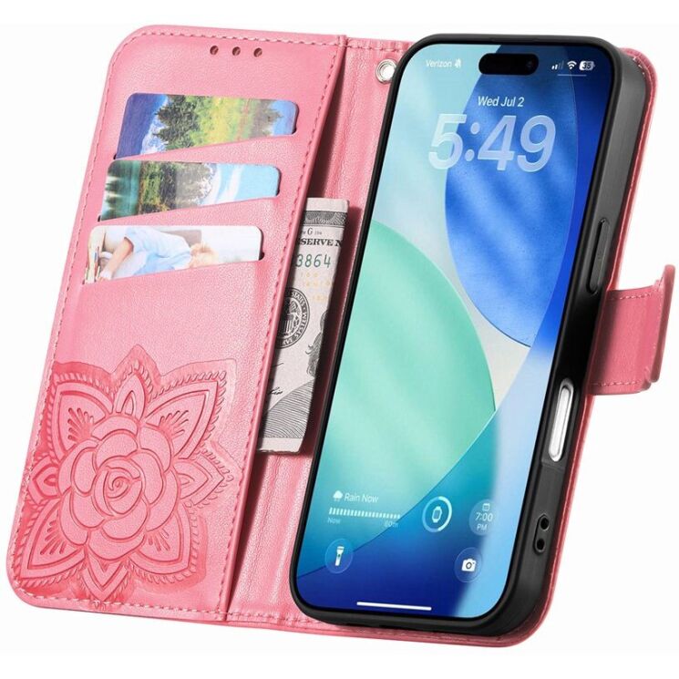 Чохол-книжка з малюнком UniCase Butterfly Pattern для iPhone 18 Pro / 17 Pro - Pink: фото 2 з 9