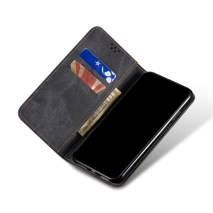 Чехол-книжка UniCase Jeans Wallet для OnePlus Nord N200 - Black: фото 6 из 13