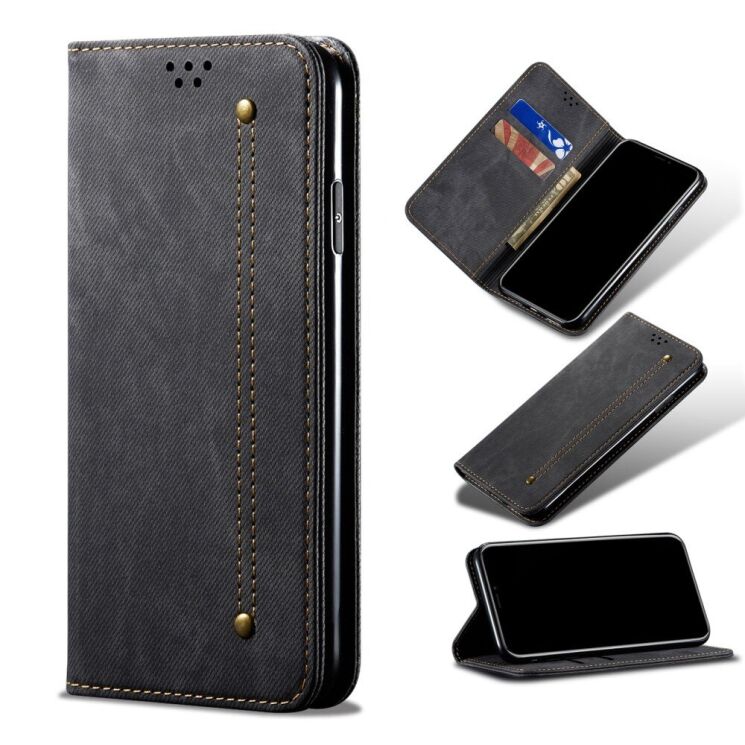 Чехол-книжка UniCase Jeans Wallet для OnePlus Nord N200 - Black: фото 1 из 13