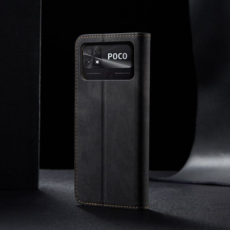 Чехол-книжка UniCase Jeans Wallet для Xiaomi Poco C40 - Black: фото 8 из 9