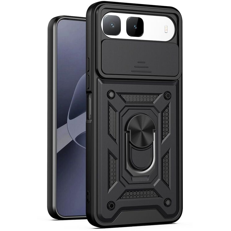 Чохол із захистом камери Deexe Armor Shield для Infinix Hot 60i - Black: фото 1 з 9