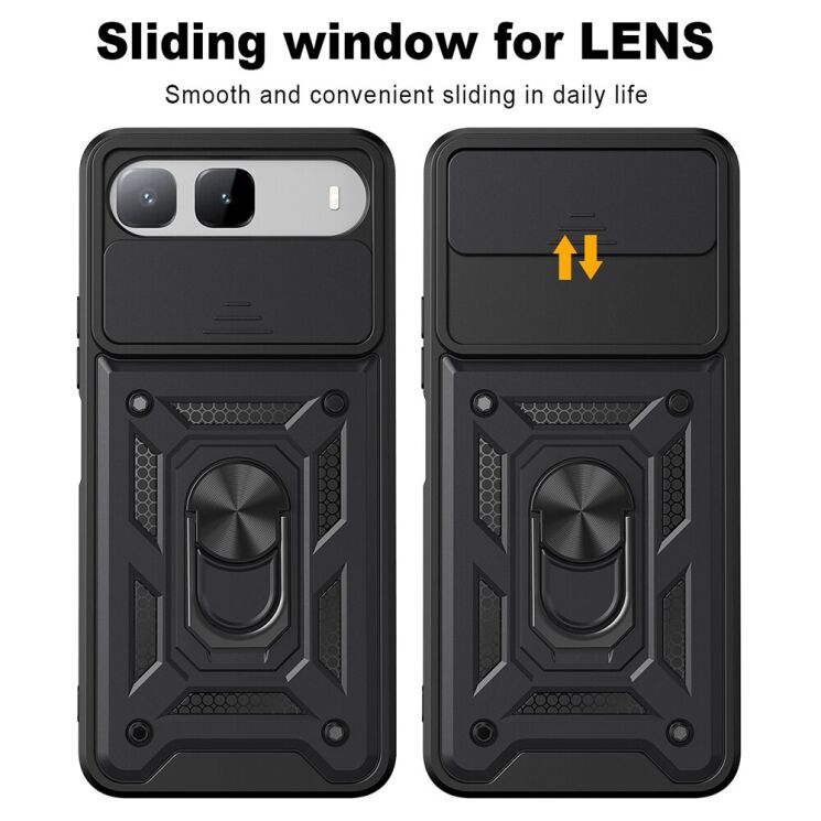 Чохол із захистом камери Deexe Armor Shield для Infinix Hot 60i - Black: фото 2 з 9