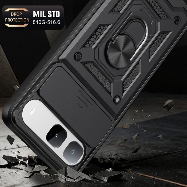 Чохол із захистом камери Deexe Armor Shield для Infinix Hot 60i - Black: фото 4 з 9
