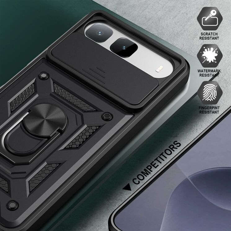 Чохол із захистом камери Deexe Armor Shield для Infinix Hot 60i - Black: фото 6 з 9