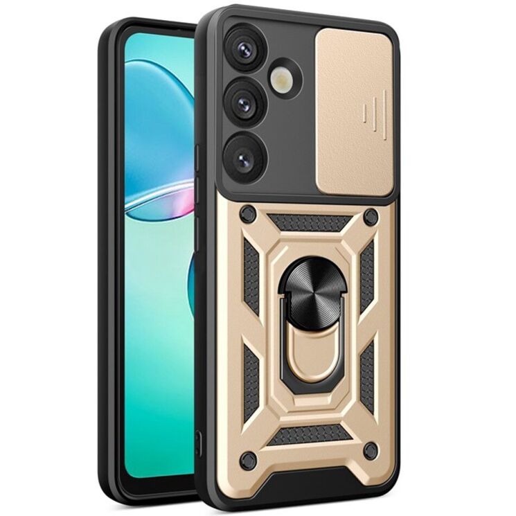 Чехол с защитой камеры Deexe Armor Shield для Samsung Galaxy A57 (A576) - Gold: фото 1 из 9