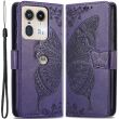 Чехол UniCase Butterfly Pattern для Motorola Edge 50 Ultra - Dark Purple (354024DV)