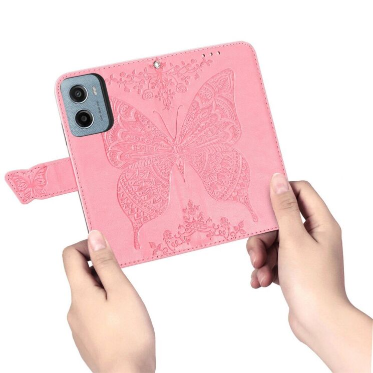 Чехол UniCase Butterfly Pattern для Motorola Moto G05 - Blue: фото 10 из 11