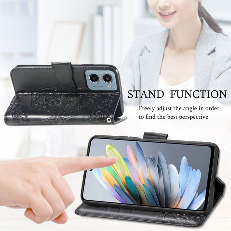 Чехол UniCase Butterfly Pattern для Motorola Moto G05 - Blue: фото 8 из 11