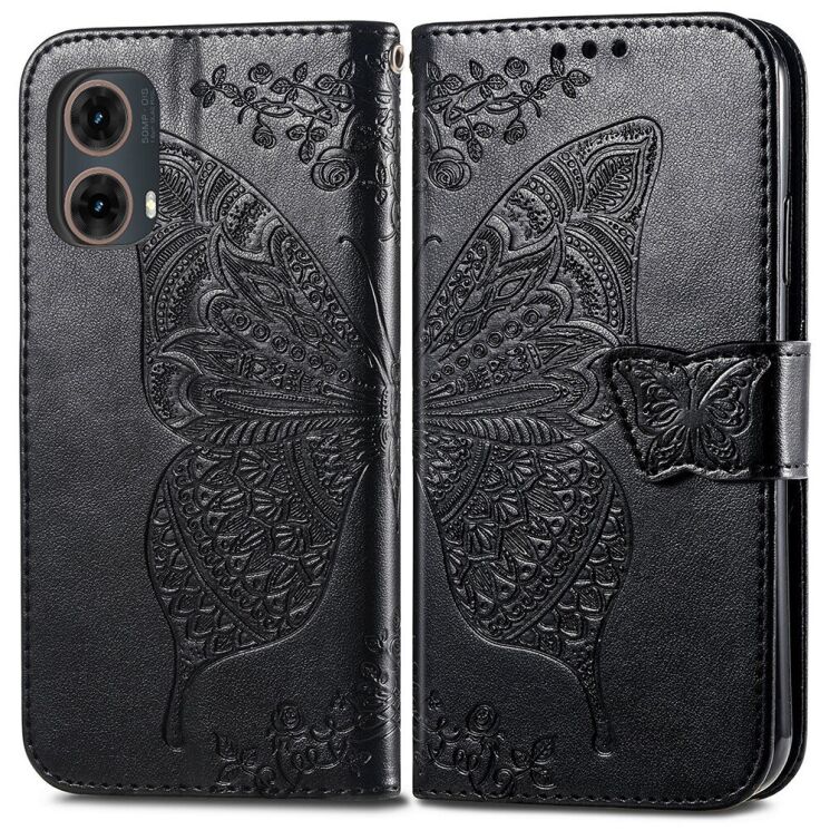 Чехол UniCase Butterfly Pattern для Motorola Moto G85 - Black: фото 1 из 6