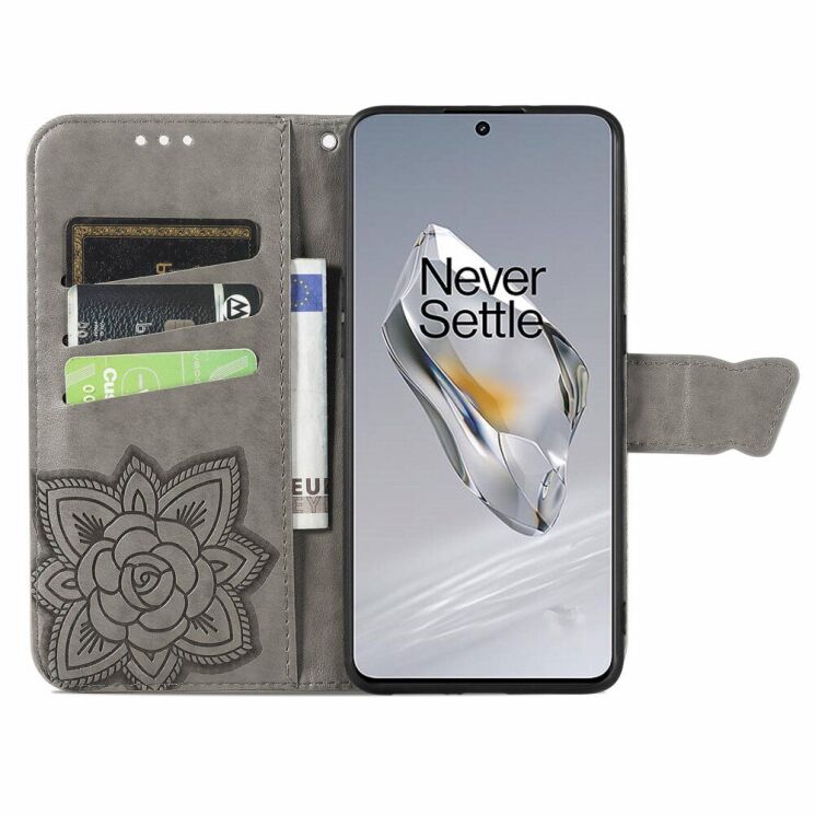 Чехол UniCase Butterfly Pattern для OnePlus 12 - Grey: фото 2 из 8