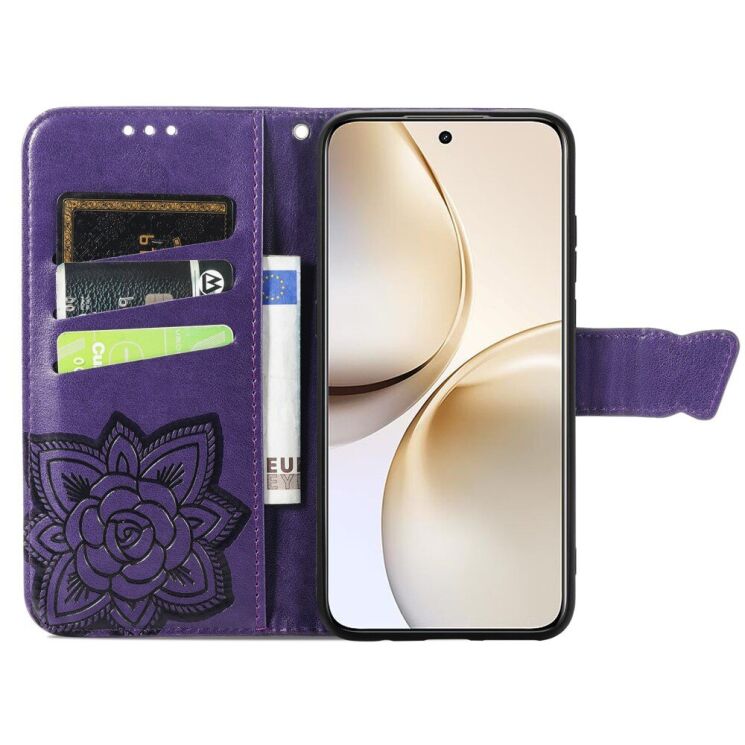 Чехол UniCase Butterfly Pattern для Realme 14 Pro Plus - Dark Purple: фото 3 из 9