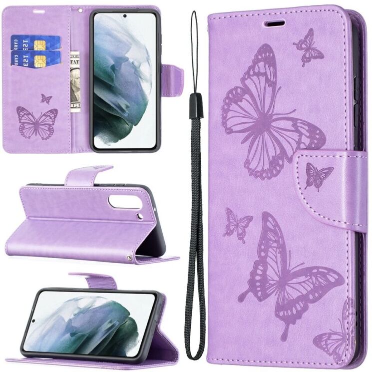 Чехол UniCase Butterfly Pattern для Samsung Galaxy S21 FE (G990) - Purple: фото 1 из 10