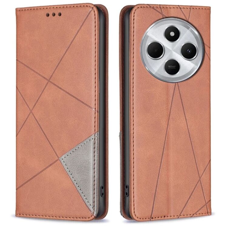 Чехол UniCase Geometric Pattern для Xiaomi Redmi 14C / Redmi A4 5G / Poco C75 - Brown: фото 1 из 8