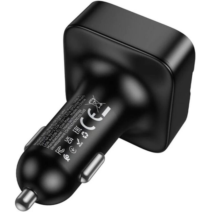 FM модулятор Hoco E87 Delta 35W (Type-C + 2USB) - Black: фото 6 из 9