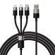 Кабель Baseus StarSpeed 3-in-1USB to MicroUSB+Lightning+Type-C (3.5A, 1.2m) CAXS000001 - Black (896283B). Фото 1 з 18