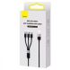 Кабель Baseus StarSpeed 3-in-1USB to MicroUSB+Lightning+Type-C (3.5A, 1.2m) CAXS000001 - Black (896283B). Фото 6 з 18