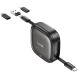 Кабель з комплектом адаптерів Hoco U140 Retractable - Black (896423B). Фото 2 з 14
