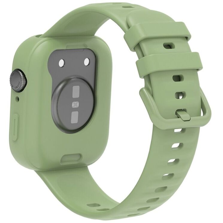 Комплект (чохол і ремінець) Deexe Silicone Set для Huawei Watch Fit 3 - Green: фото 2 з 9