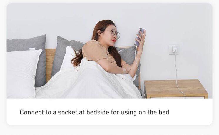 Комплект кабелів (2шт) Baseus Simple Wisdom USB to Lightning (2.4A, 1.5m) TZCALZJ-02 - White: фото 6 з 15