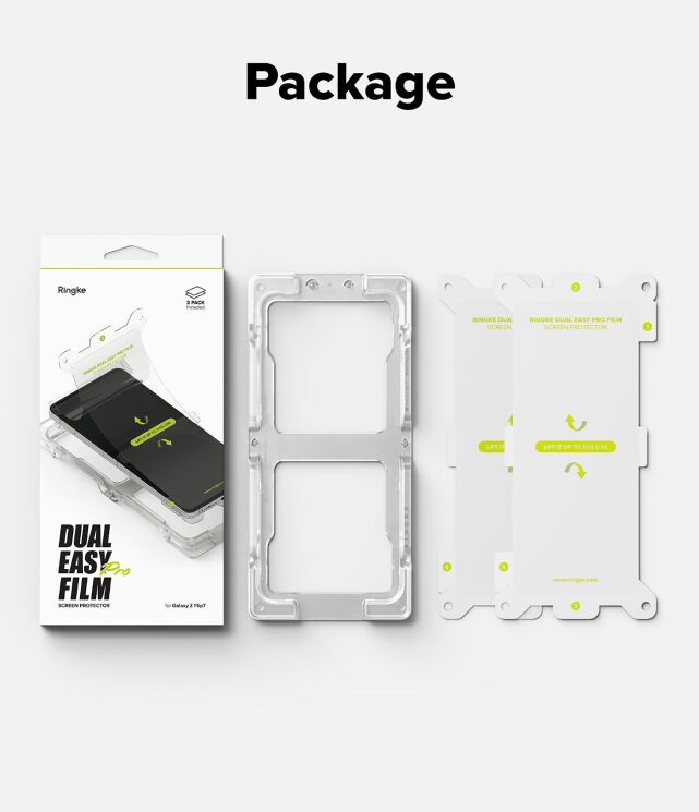 Комплект защитных пленок Ringke Dual Easy Pro для Samsung Galaxy Flip 7 (8800293855880): фото 18 из 20