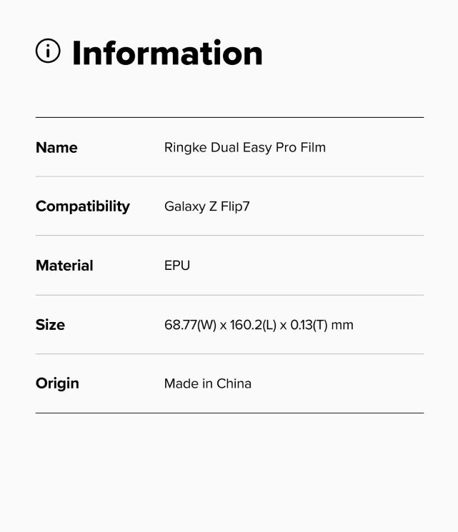 Комплект защитных пленок Ringke Dual Easy Pro для Samsung Galaxy Flip 7 (8800293855880): фото 20 из 20