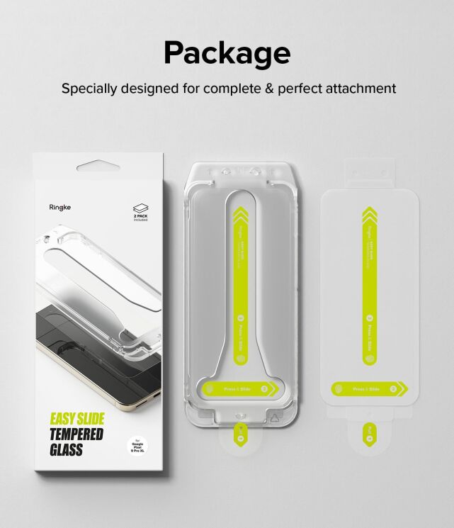 Комплект защитных стекол (2шт) Ringke Easy Slide Tempered Glass для Google Pixel 9 Pro XL (8809961788895): фото 15 из 15