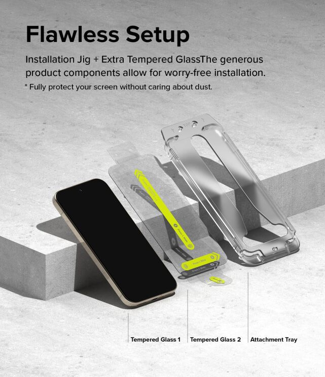 Комплект защитных стекол (2шт) Ringke Easy Slide Tempered Glass для Google Pixel 9 Pro XL (8809961788895): фото 5 из 15