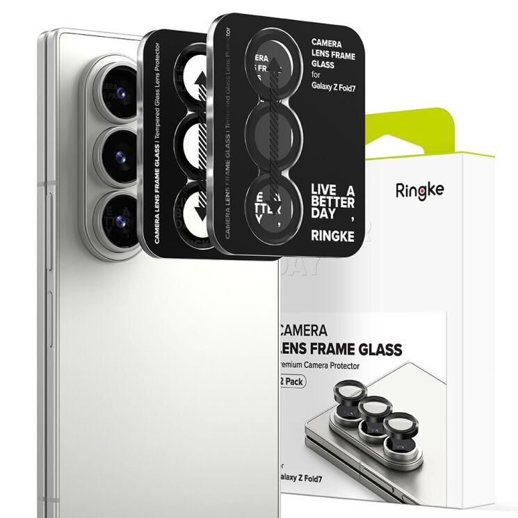 Комплект защитных стекол Ringke Camera Lens Frame Glass для Samsung Galaxy Fold 7 (8800293855484) - Black: фото 1 из 18