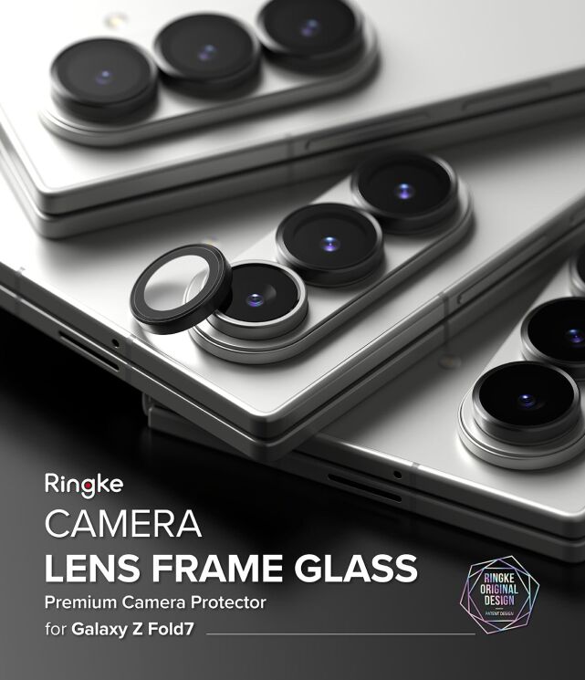 Комплект защитных стекол Ringke Camera Lens Frame Glass для Samsung Galaxy Fold 7 (8800293855484) - Black: фото 5 из 18