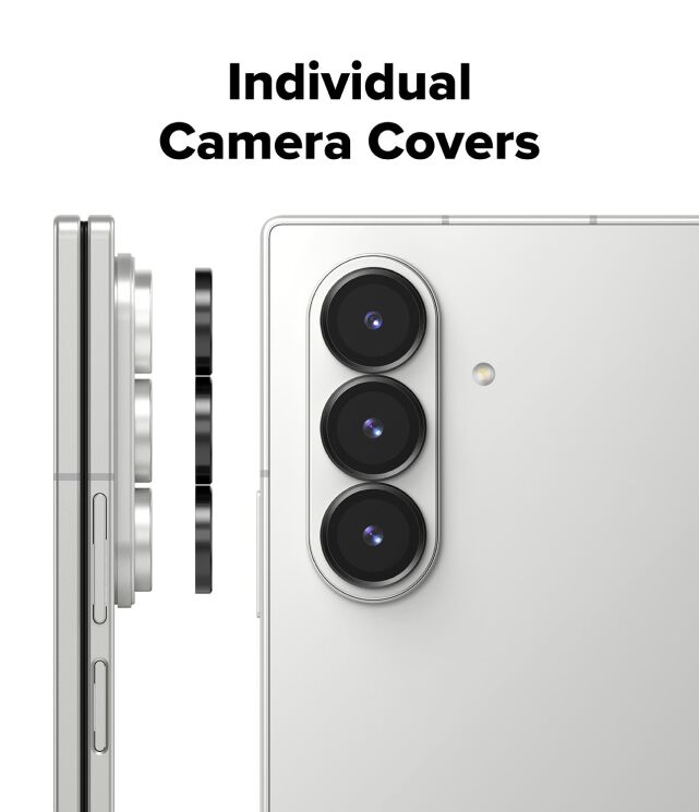 Комплект защитных стекол Ringke Camera Lens Frame Glass для Samsung Galaxy Fold 7 (8800293855484) - Black: фото 7 из 18