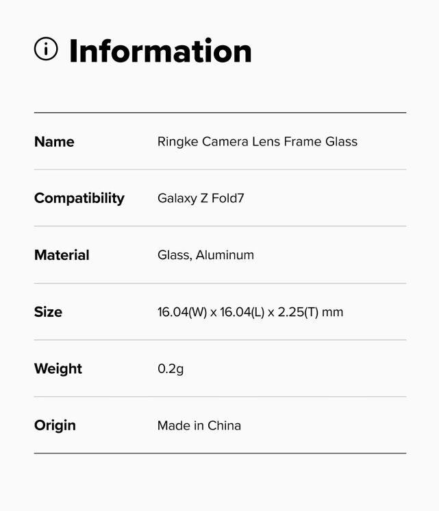Комплект защитных стекол Ringke Camera Lens Frame Glass для Samsung Galaxy Fold 7 (8800293855484) - Black: фото 18 из 18