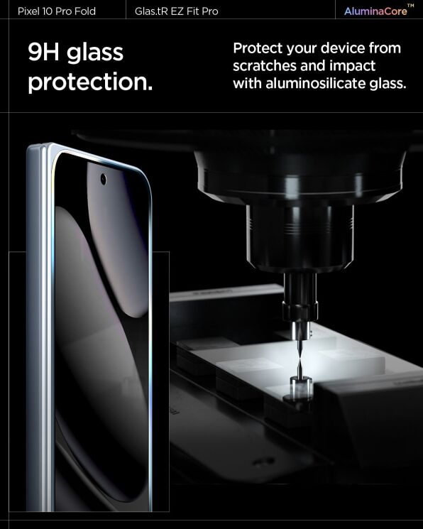 Комплект защитных стекол Spigen GLAS.tR EZ Fit Pro (FP) для Google Pixel 10 Pro Fold (AGL09665): фото 11 из 16