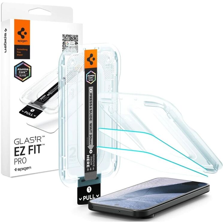 Комплект захисних стекол Spigen GLAS.tR EZ Fit Pro (FP) для Google Pixel 11 / 11 Pro (AGL11480): фото 1 з 12