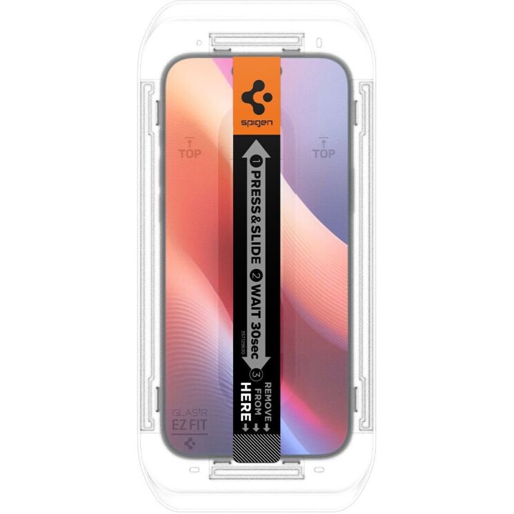 Комплект защитных стекол Spigen (SGP) GLAS.tR EZ Fit Privacy для Apple iPhone 16 Pro: фото 6 из 14
