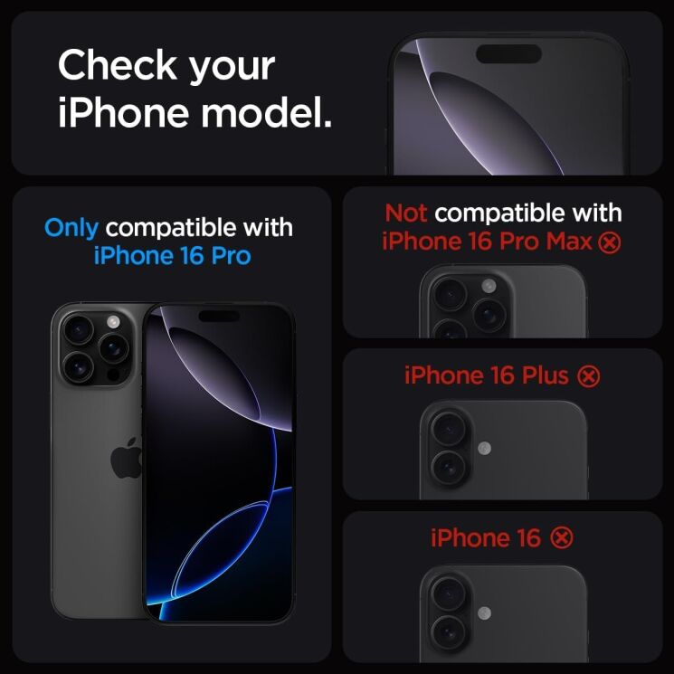 Комплект защитных стекол Spigen (SGP) GLAS.tR EZ Fit Privacy для Apple iPhone 16 Pro: фото 9 из 14