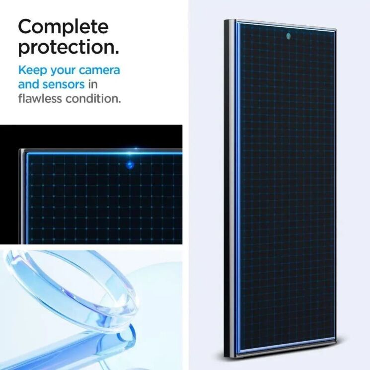 Комплект защитных стекол Spigen (SGP) GLAS.tR EZ Fit Sensor Protected для Samsung Galaxy S24 Ultra (S928): фото 7 из 10