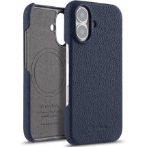 Кожаный чехол MELKCO Leather Case для Apple iPhone 16 Plus - Dark Blue: фото 1 из 5