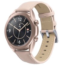 Кожаный ремешок Deexe Genuine Leather для часов с шириной крепления 22мм - Pink: фото 1 из 2