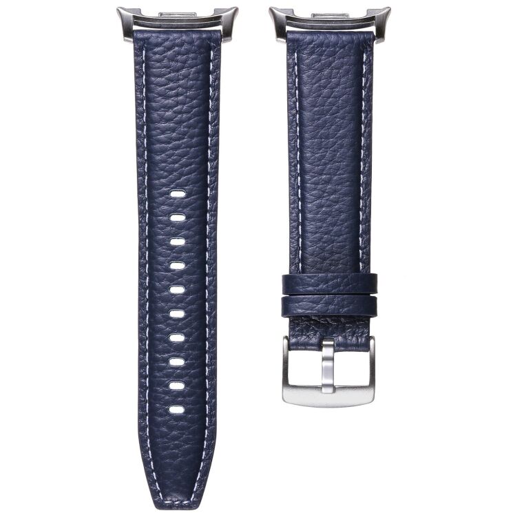 Кожаный ремешок Deexe Classic для Samsung Galaxy Watch 8 (40/44mm) / 8 Classic - Blue: фото 3 из 5